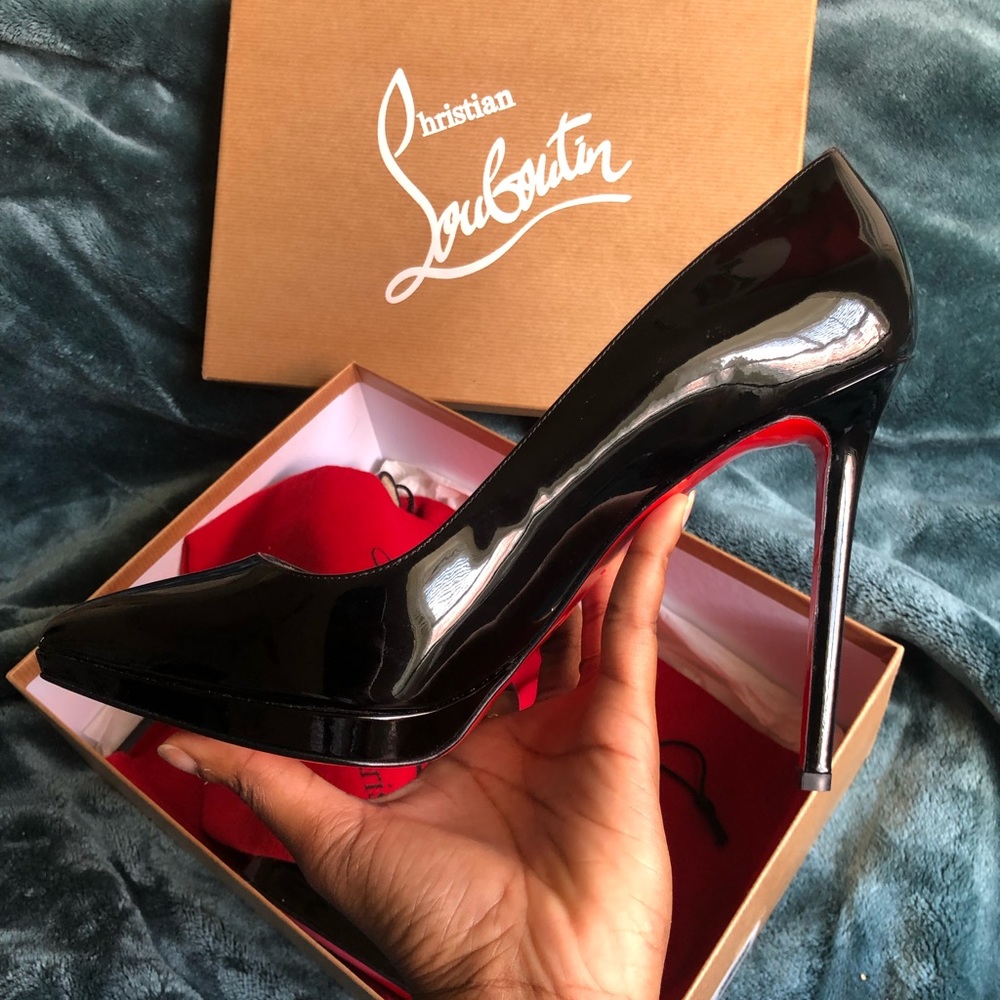 #ChristianLouboutin Pigalle Plato 120 Patent Pumps